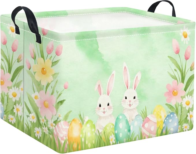 Rectangular Easter Basket for Kids & Baby - Storage Basket & Organizer Shelf - Bunny Easter Decor