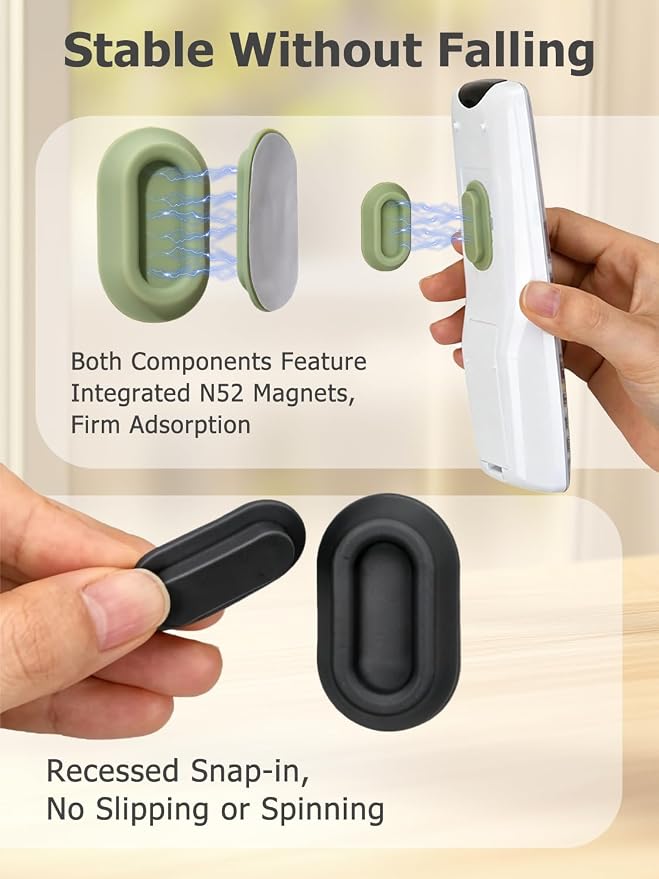Magnetic Remote Control Holder Wall Mount, 5 Pack-Multicolored | Drill-Free Self-Adhesive Silicone Organizer for TV, AC, Fan, RV, Bed, Couch & Table Storage Caddy Accessories