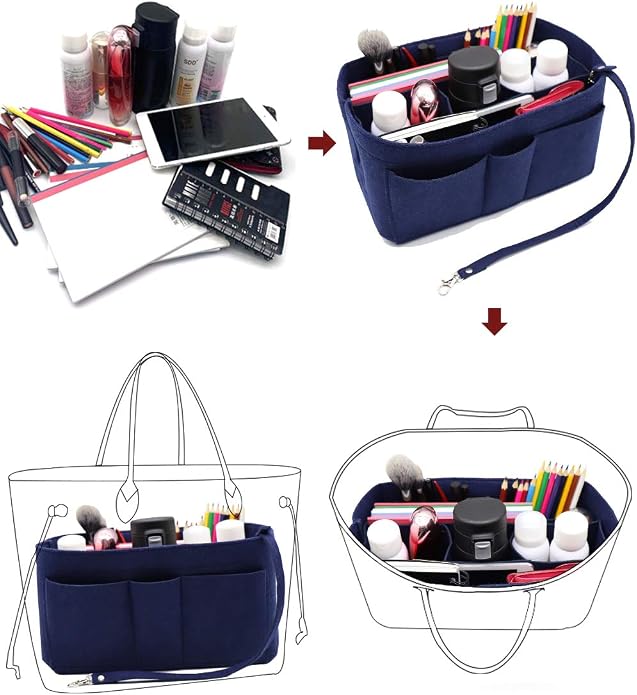 LEXSION Felt Insert Bag Organizer Bag In Bag For Handbag Purse Organizer Fits Speedy Neverful