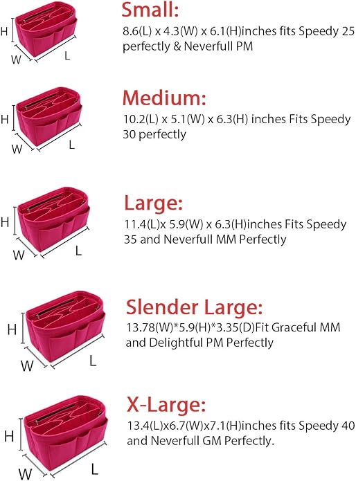 LEXSION Felt Insert Bag Organizer Bag In Bag For Handbag Purse Organizer Fits Speedy Neverful