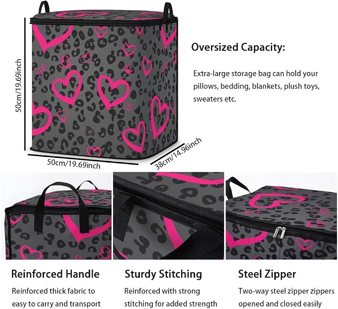 2pcs blanket storage bag for under bed,closet organizers 95L | clothing sweater sheet bedding comforter duvet quilt pillow toy storage bags with lids,dorm room essentials for containers
