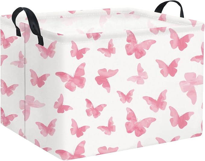 Rectangular Butterfly Basket Kids Baby Storage Basket Cute Toy Storage Bin Organizer Shelf Boom Room Decor(Butterfly)