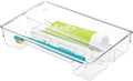 mDesign Plastic Toothbrush Holder, Storage Organizer Bin for Bathroom Vanity, Drawer, Cabinet, Closet - Holds Electric Spin Toothbrush, Toothpaste, Dental Floss Picks, Teeth Whitening Strips - Clear