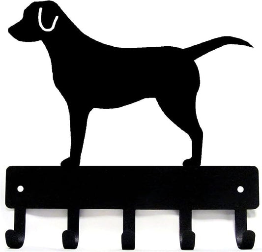 Labrador Retriever - Key Holder & Dog Leash Hanger for Wall - Large 9 inch Wide with 5 Hooks - Made in USA