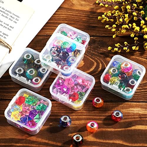 SATINIOR 24 Pcs Small Clear Plastic Container Box, 1.7 x 1.7 x 0.8 in