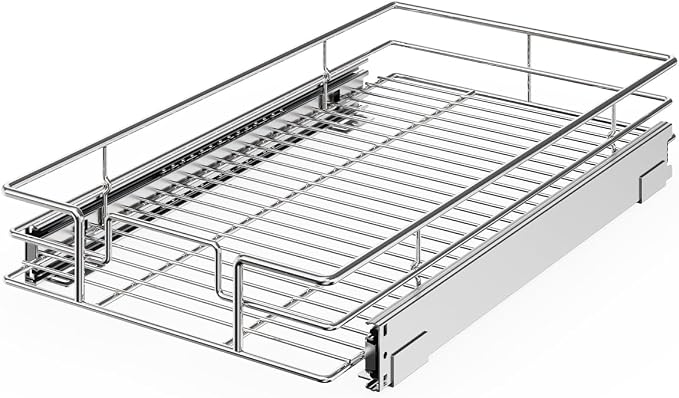 ROOMTEC Pull Out Cabinet Organizer(11" W x 21" D),Heavy Duty Slide Out Shelves,Pull out Drawers for Kitchen Cabinet,Base Cabinet Organization for Home, Kitchen, Bathroom