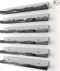 Wall-Mounted Nail Polish Organizer Rack - 15-Inch Black Mirror Finish Nail Polish Shelf, Makeup & Beauty Essentials Storage - Multi-Purpose Display Holder for Small Space, Vanity Bathroom, 6 Pack