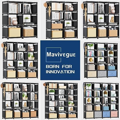 Mavivegue Book Shelf Cube Storage Organizer 20 Cubes DIY Metal Bookshelf