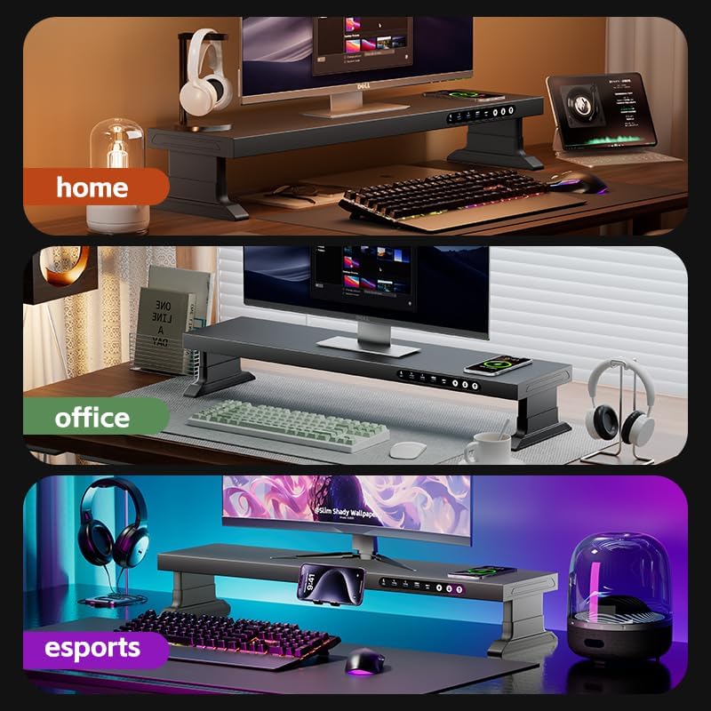Computer monitor stand (Electric adjustable height, Fast charging version 630)