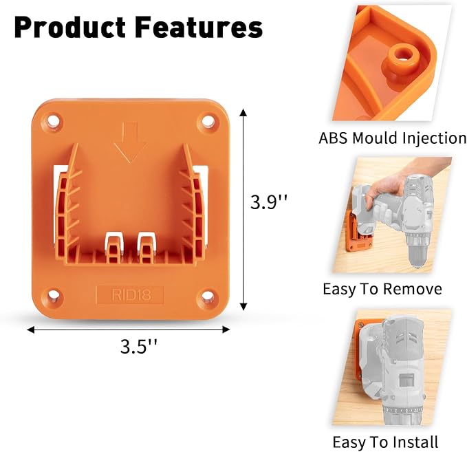 Tool Holder Compatible for Ridgid 18V Drill, Wall Mount Tool Hanger for Power Tool Storage Organizer, for Workshop, Garage, Work Van, Under Shelf, Tool Box-5 Pack