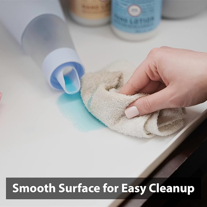 BASIN - Heavy Duty Under Sink Mat - The Original Silicone Under Sink Mats for Kitchen Waterproof - Cabinet Liner - Organizers and Storage - Under Sink Cover Kitchen Cabinet Liner White 22x22