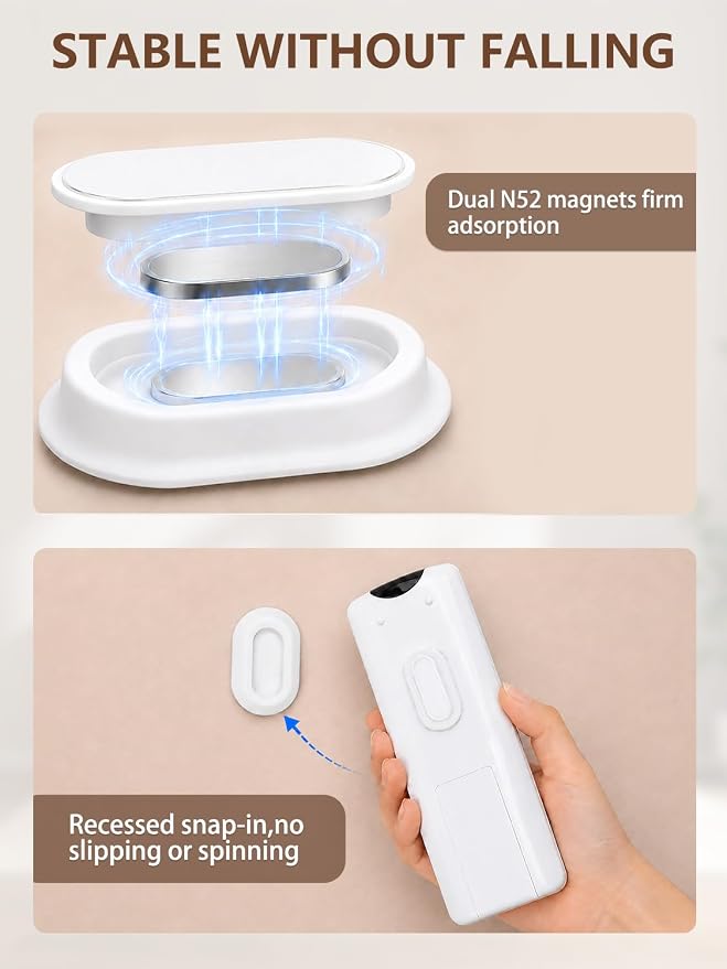 Magnetic Remote Control Holder Wall Mount, 5 Pack-White | Drill-Free Self-Adhesive Silicone Organizer for TV, AC, Fan, RV ,Bed, Couch & Table Storage Caddy Accessories
