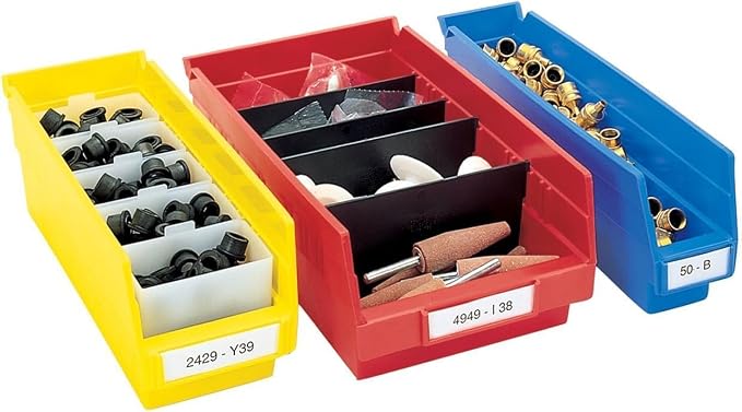 Akro-Mils 40150 Plastic Width Dividers for 4" Tall Shelf Bins Models 30150, 30158, and 30184, Custom Storage Inserts for Tools, Crafts & Supplies, 24-Pack, Black