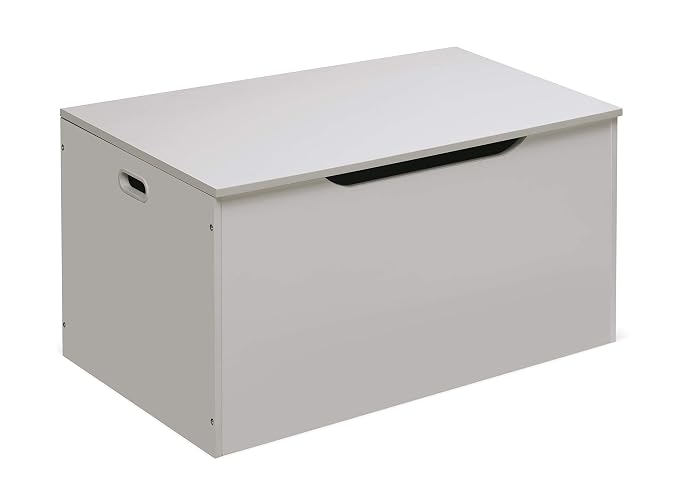 Badger Basket Kids Toy Box Bench - Wooden Chest with Flip-Top Lid, Safety Hinge & 4.5 Cubic Feet Storage Capacity - Stylish Storage Organizer for Toys, Books & Nursery Essentials - White