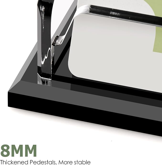 SANRUI Black Business Card Holder for Desk 1 Slot , Clear Acrylic Horizontal Name Card Stand for Women and Men, Desktop Organizer Display for Office Home Exhibition - 60 Card Capacity 1 Pack