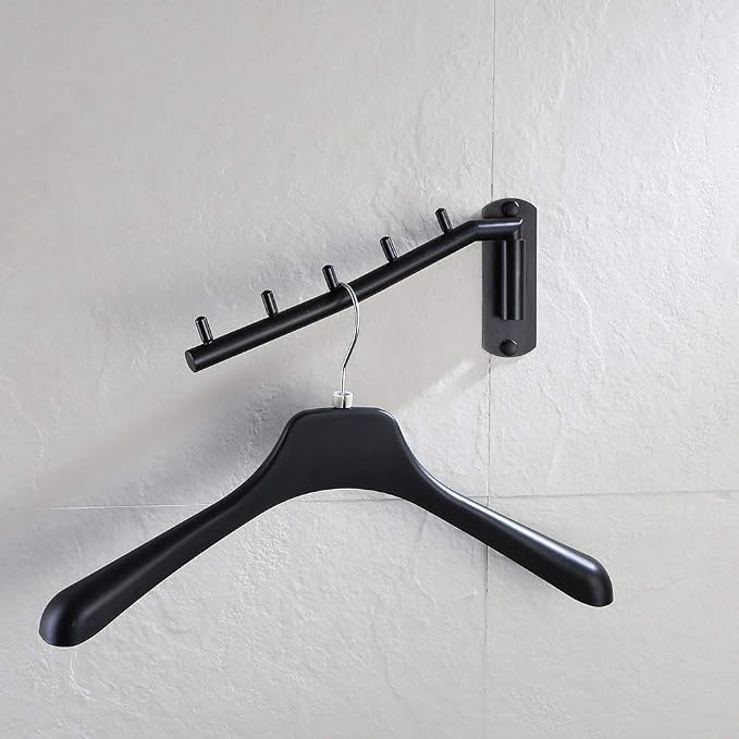 JQK Folding Clothes Hanger Rack, Stainless Steel Swing Arm Hook Holder, Clothing Hanging System Drying Closet Storage Organizer Oil Rubbed Bronze Wall Mount, SHR100-ORB