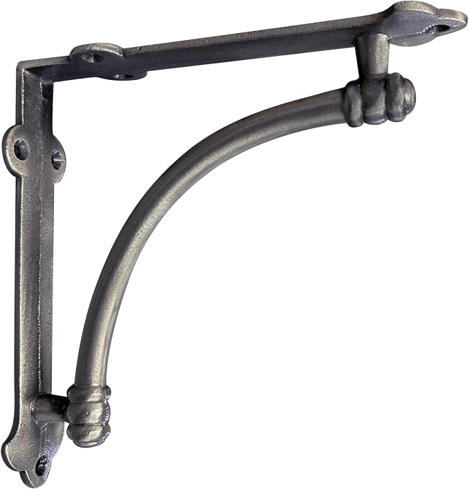 NACH Decorative Shelf Brackets, 2 Pack of 7.25 x 1.6 x 7.25 inch Antique Metal Cast Iron Shelf Brackets - Decorative Brackets for Mounting - Industrial Style Brackets