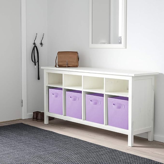 ShellKingdom Storage Bins, Foldable Fabric Storage Cubes And Cloth Storage Organizer Drawer For Closet And Toys Storage, 6 Pack (Lavender)