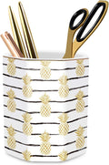 Pen Holder, Pencil Holder for Desk Pineapple Pattern Pencil Cup for Girls Kids Durable Ceramic Desk Organizer Makeup Brush Holder for Office, Classroom, Home, Yellow Pineapple