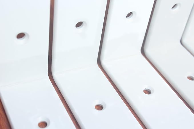 12 Pack - L 11" x H 6" x W1.5, 5mm Thick White L Shelf Bracket, Iron Shelf Brackets, Metal Shelf Brackets, Floating Shelf, Shelf Supports with Screws