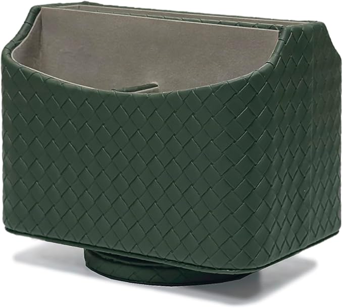 UnionBasic Rotating Desk Organizer, 360 Desk Spinning Caddy, Desktop TV Guide/Mail/Media/Remote Controller Holder Organizer, Woven Green