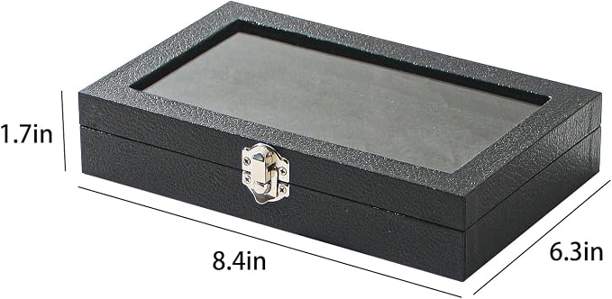 Ring Organizer Box for Jewelry,Rings Cufflinks Storage Case,Small Jewelry Box for Travel, Pretty Gifts for Girls,Black (30 Slots)