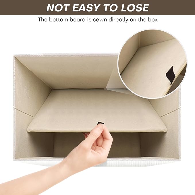 Bagnizer Large 42 Quarts Fabric Storage Bins with Lids [2-Pack] Linen Collapsible Foldable Storage Cubes, Closet Organizer Containers boxes with Handles for Home Office (16.7 x 12 x 12, White)