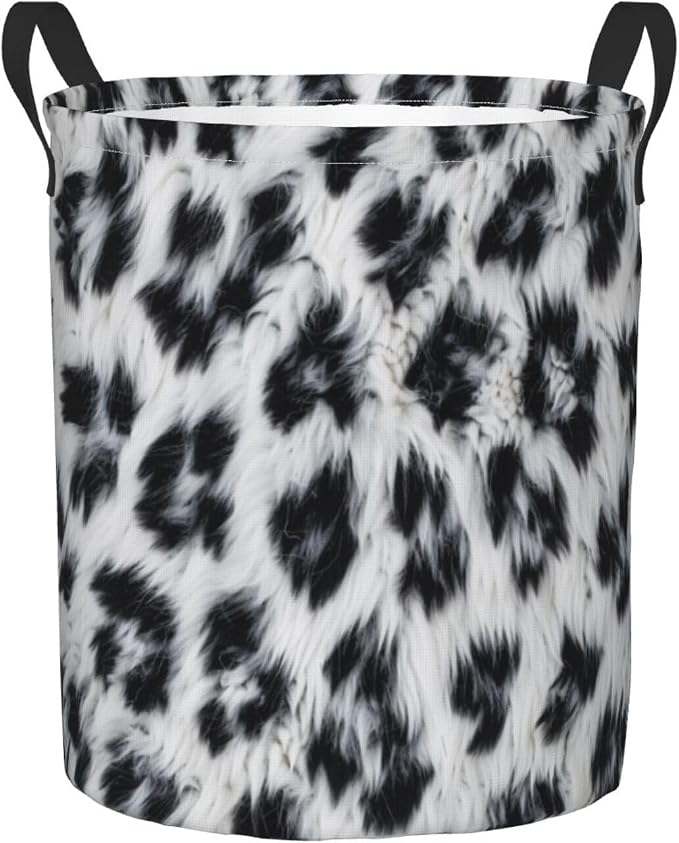Leopard Gray Laundry Basket,Laundry Hamper,Collapsible Storage Bin, Oxford Fabric Clothes Baskets,Nursery Hamper For Home,Office,Dorm,Gift Basket