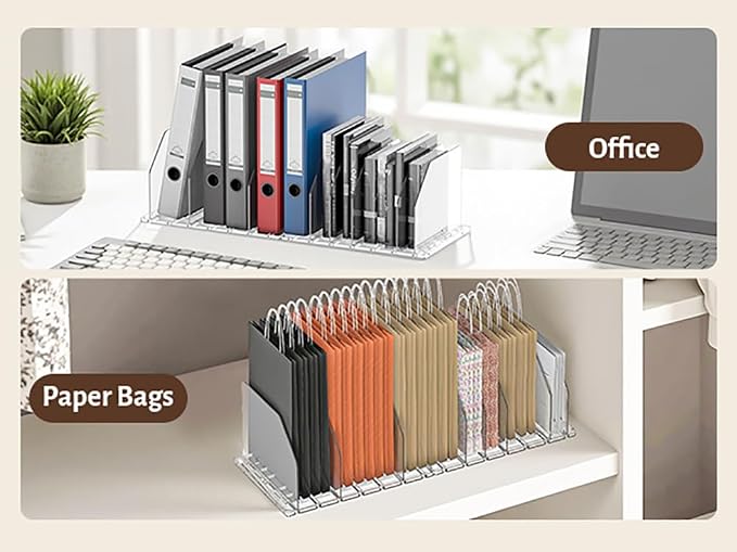 Purse Organizer for Closet, Adjustable Clear Handbag Storage Holder, Acrylic Purse Organizer for Closet Organization, Shelf Divider, Perfect for Bedroom, Living Room, Home