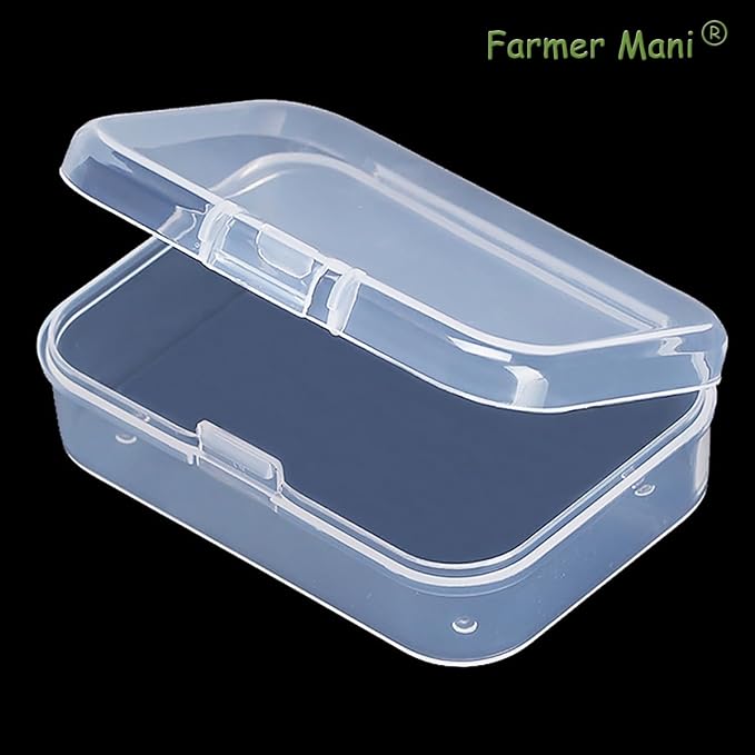 12 Pack Rectangle Plastic Clear Storage Containers Box (2.52 x 1.73 x 0.79 Inch), Small Bead Organizer for Small items, Crafts, Beads, Coins, Jewelry and Business Cards
