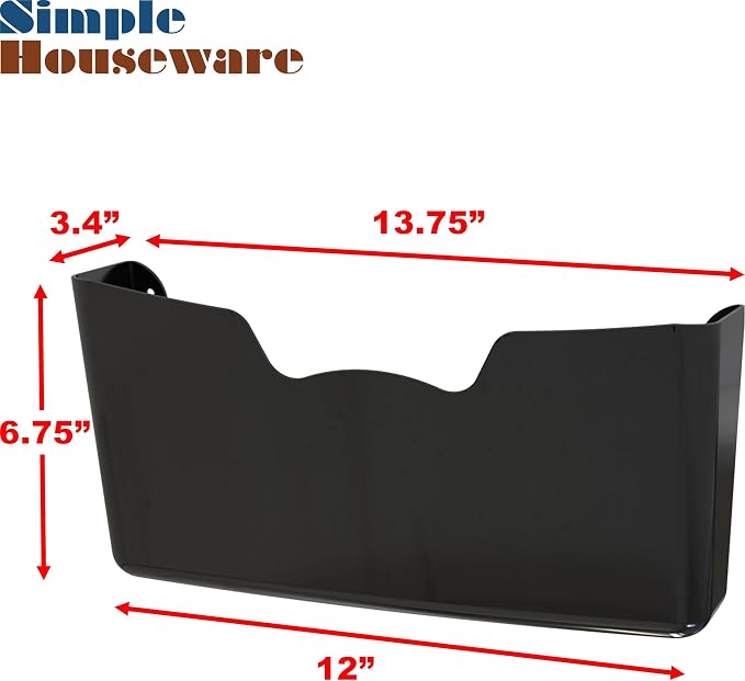 Simple Houseware Single Pocket Wall Mount for Hanging File Holderr, 5 Packs, Assorted Colors
