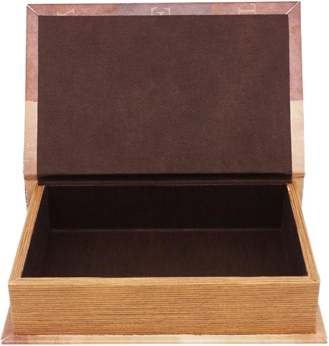 PACOLO Decorative Book Boxes, Faux Wood with Magnetic cover Storage for Hidden Jewelry, Money, and Cash (Love)