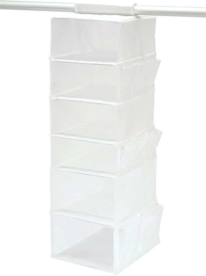 Towa Sangyo 85695 MSC Storage Rack, 6 Tiers, Hanging Storage, Closet, White, for Clothes and Accessories