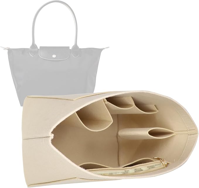 Lckaey Purse Organizer Insert for Longchamp Le Pliage Neo Handbags Insert Organizer 1012BEIGE-S