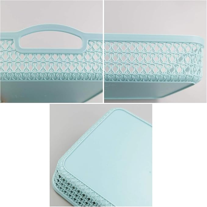 Weaving Plastic Baskets, Set of 6 A4 Paper Storage Tray