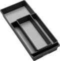 madesmart 3 Bin Drawer Organizer Set, Multi Purpose Storage for Utensils, Office & Bathroom, Organizer for Cutlery, Peeling Tools, Spatulas, Soft Grip Lining & Non Slip Feet, Granite