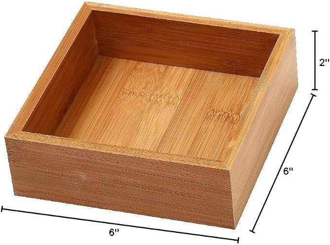 YBM Home Kitchen Drawer Organizer Storage Box Made of Bamboo, 6x6x2 Inch 324