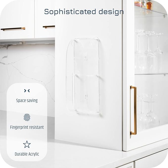 Manterio Wall Mount Plastic Bag Organizer | Durable Plastic Grocery Bag Saver | Smudge Proof, Fingerprint Resistant (Acrylic)