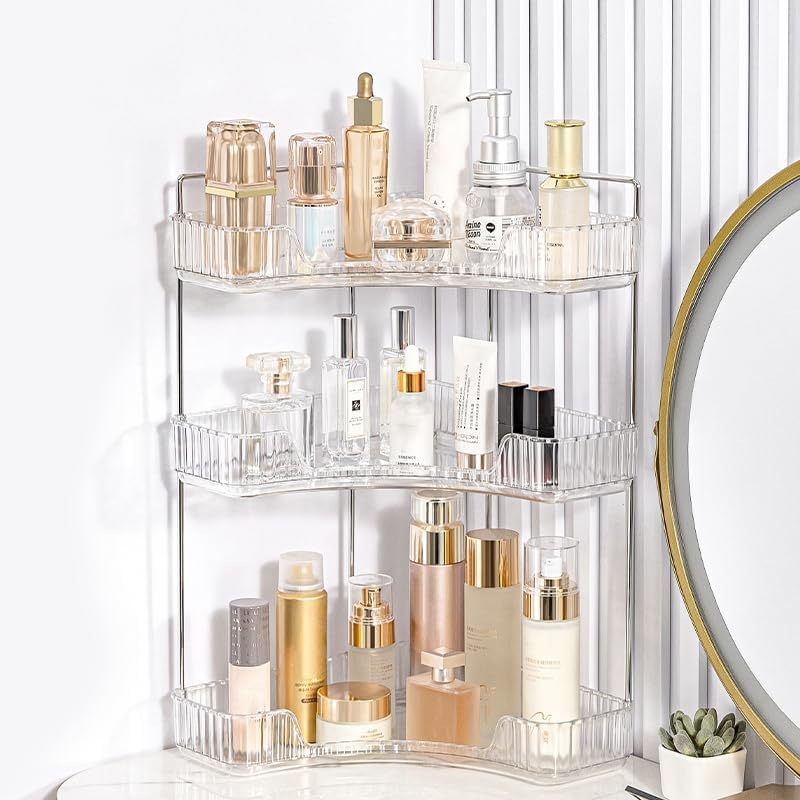 Corner Bathroom Counter Organizer, Vanity Trays for Bathroom, Skincare Makeup Organizer Shelf, Shelf Cosmetics, Toiletri