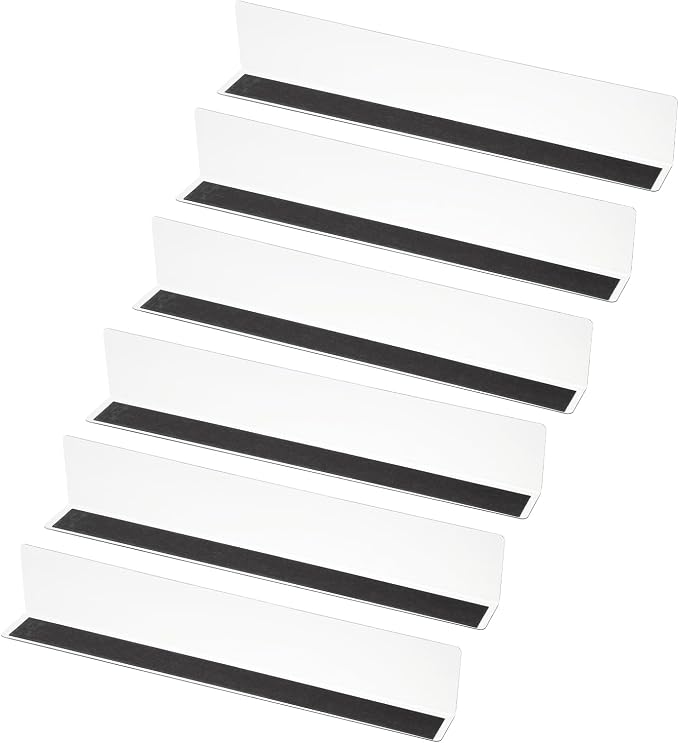 PATIKIL 12 Pack Shelf Dividers for Closet Organization, 13.8x1.57x2.4 Acrylic Magnetic Closets Separator Kitchen Cabinet Shelves Under Bed Blocker for Bedroom Kitchen Office, Clear