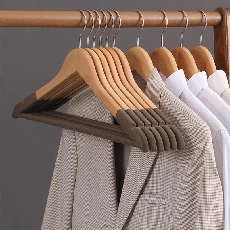 Wooden Hanger for Clothes Hanging | Hangers for Wardrobe and Cupboard | Non-Slip Bar | Precisely Cut Notches | 360 Degre
