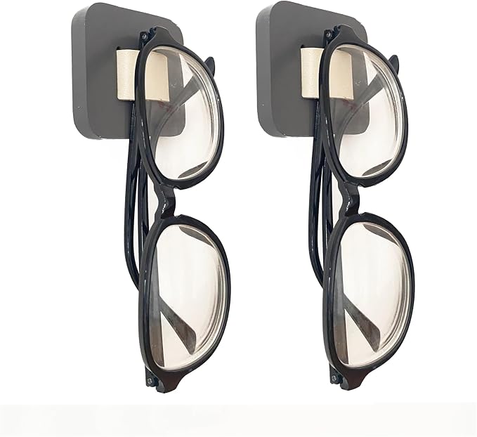 Sunglasses Organizer Wood Sunglasses Storage Wall Mounted Eyeglasses Holder Eyewear Display,Home Decor, (2pcs-Grey-Short-Sunglass Holder)