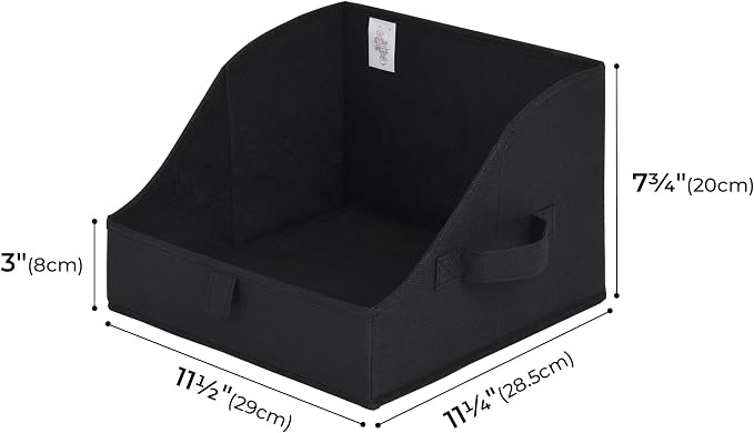 GRANNY SAYS Closet Organizer Bins, Trapezoid Storage Bin, Storage Baskets for Shelves, Collapsible Clothes Organizers and Storage, Baskets for Organizing, Black, 3-Pack