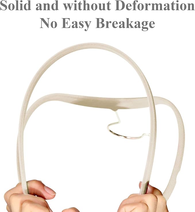 VECELO Premium Velvet Clothes Hangers Suit Heavy Duty (60 Pack)-Non Slip & Space-Saving with 8 Finger Clips & Tie Rack Excellent for Men and Women,Beige