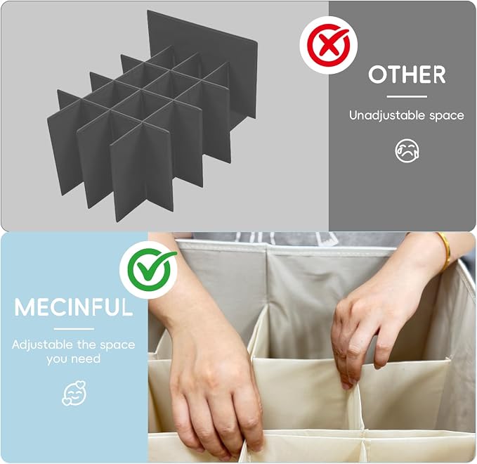 𝐌𝐄𝐂𝐈𝐍𝐅𝐔𝐋 Shoe Storage Organizer 2 Pack, Fabric Stackable Shoe Box with Clear Lid & Adjustable Dividers, Foldable Closet Organizer Fits 16-32 Pairs, Dustproof for Bedroom Entryway