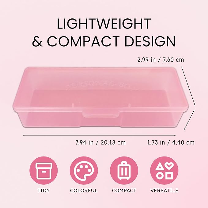 Beauticom Personal Box Storage Case for Professional Manicurist Nails Pedicure (Large Size) (4 Pieces, PINK)