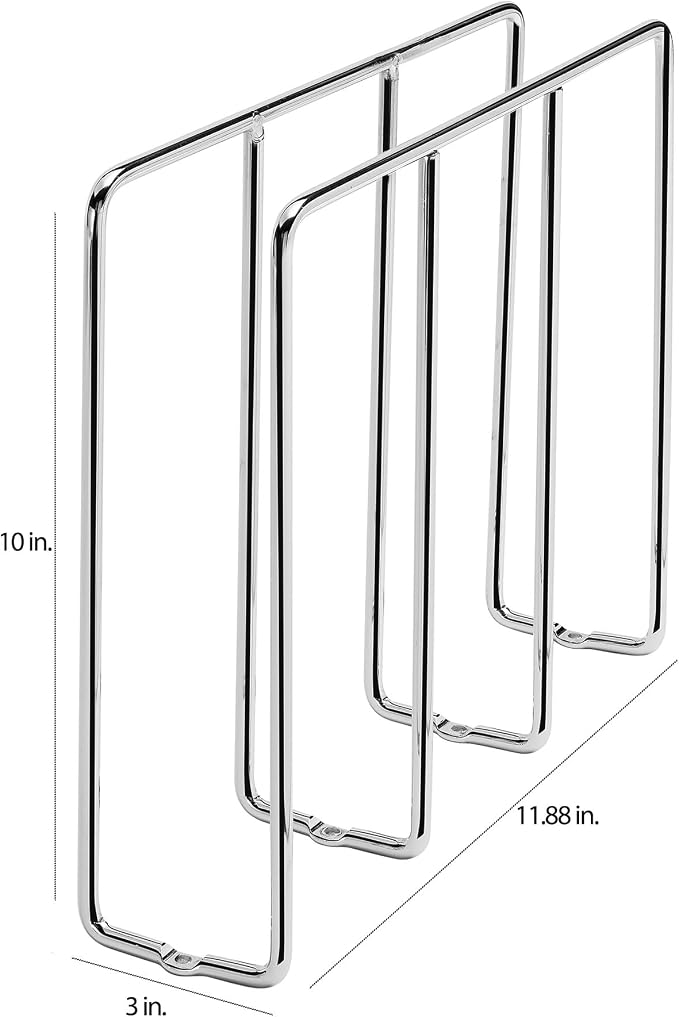 Rev-A-Shelf 596-10CR-52 U-Shaped Kitchen Cabinet Rack Holder Organizer for Bakeware, Cookie Baking Sheets, Cutting Boards, & Lids, Chrome (2 Pack)