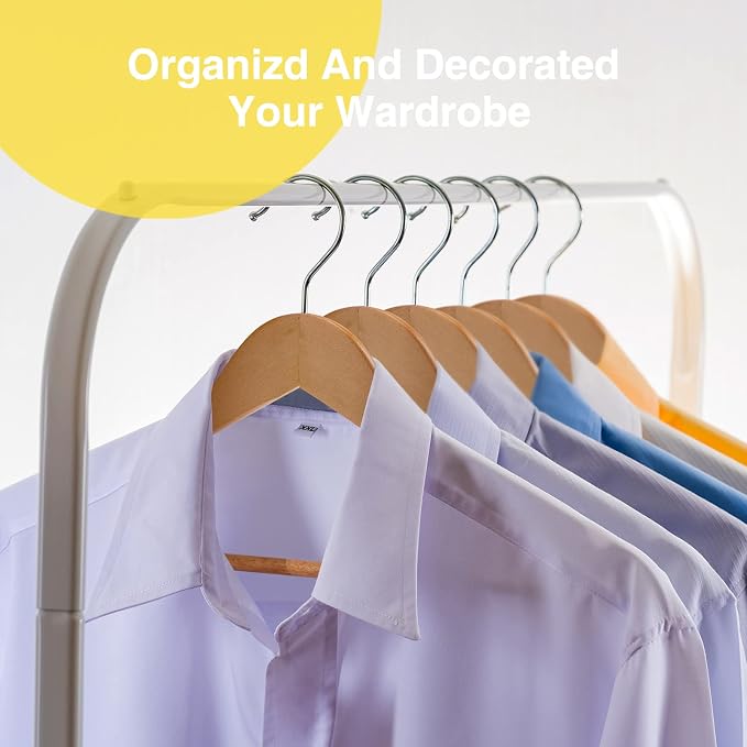 Wooden Hangers 30 Pack,Clothes Hanger for Daily Used,Smooth Finish Wood Hangers with Precisely Cut Notches,Coat Hangers, Heavy Duty Hanger for Shirt Suit Dress (Natural)