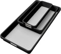madesmart Classic 3 Bin Drawer Organizer Set, Carbon | non slip feet, rounded corners, modular layout, mixed sizes, custom fit, office craft supplies, makeup tools, woman owned