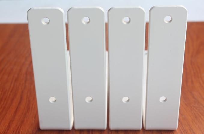 4 Pack - L 9" x H 6" x W1.5, 5mm Thick White L Shelf Bracket, Iron Shelf Brackets, Metal Shelf Brackets, Floating Shelf, Shelf Supports with Screws